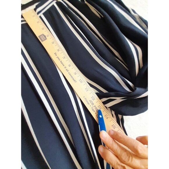 New Lulus Medium Wide Leg Retro Flowy Casual Vacation Striped Pants Pockets - Picture 10 of 11